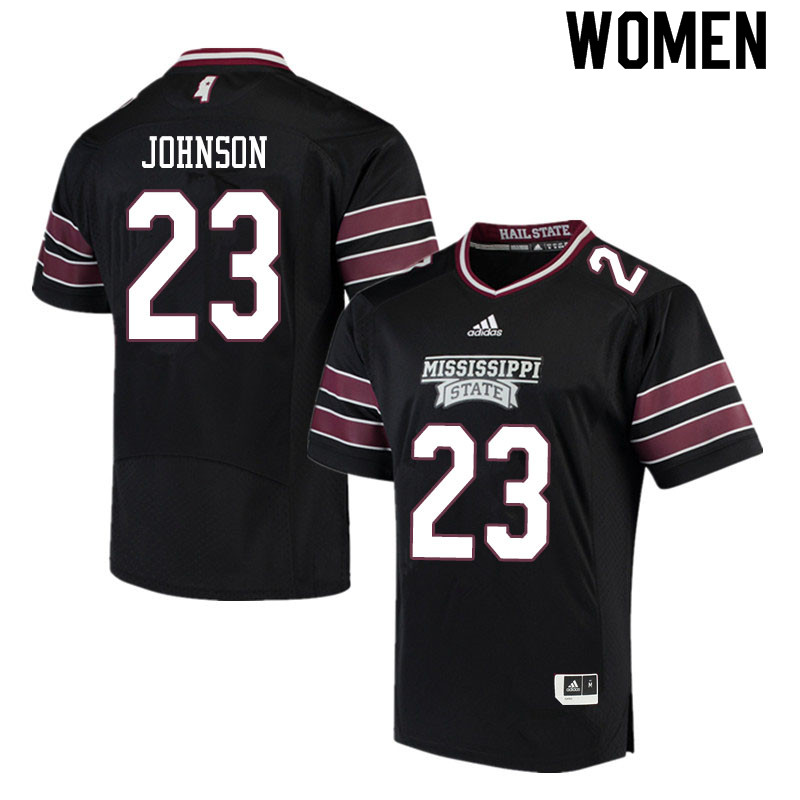 Women #23 Dillon Johnson Mississippi State Bulldogs College Football Jerseys Sale-Black - Click Image to Close